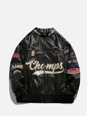 AELFRIC EDEN RACING Faux LEATHER JACKET XS (unisex)